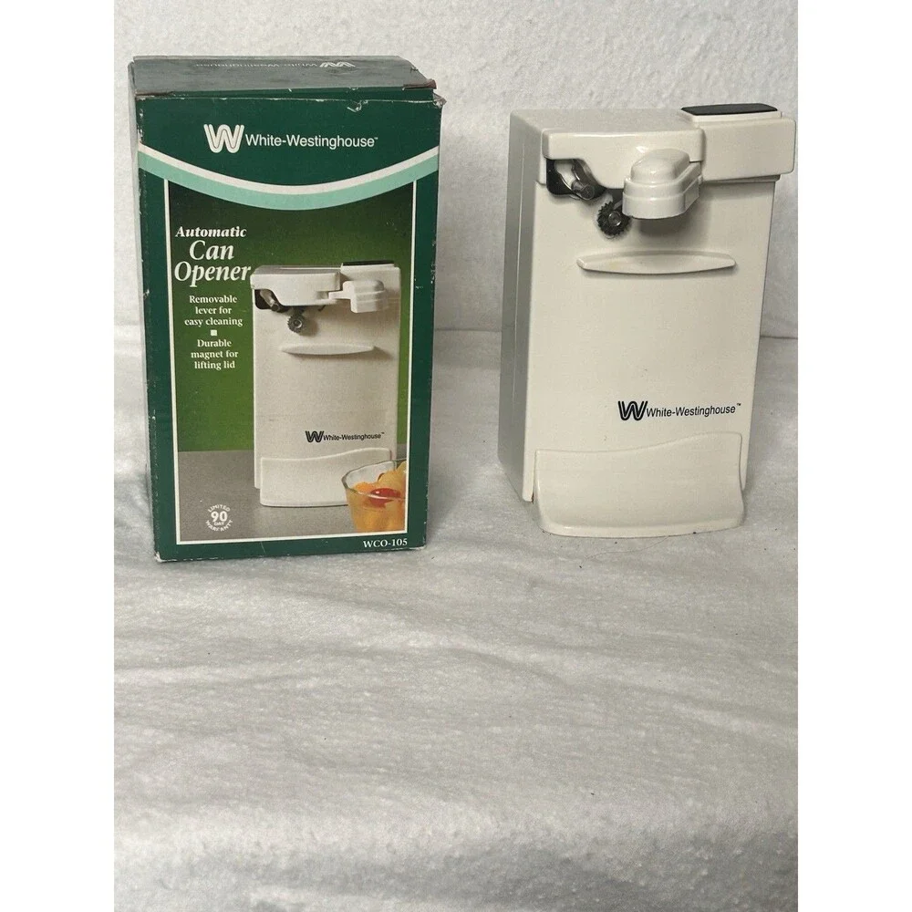 White Westinghouse Automatic Can Opener Electric Table Top White WCO-105